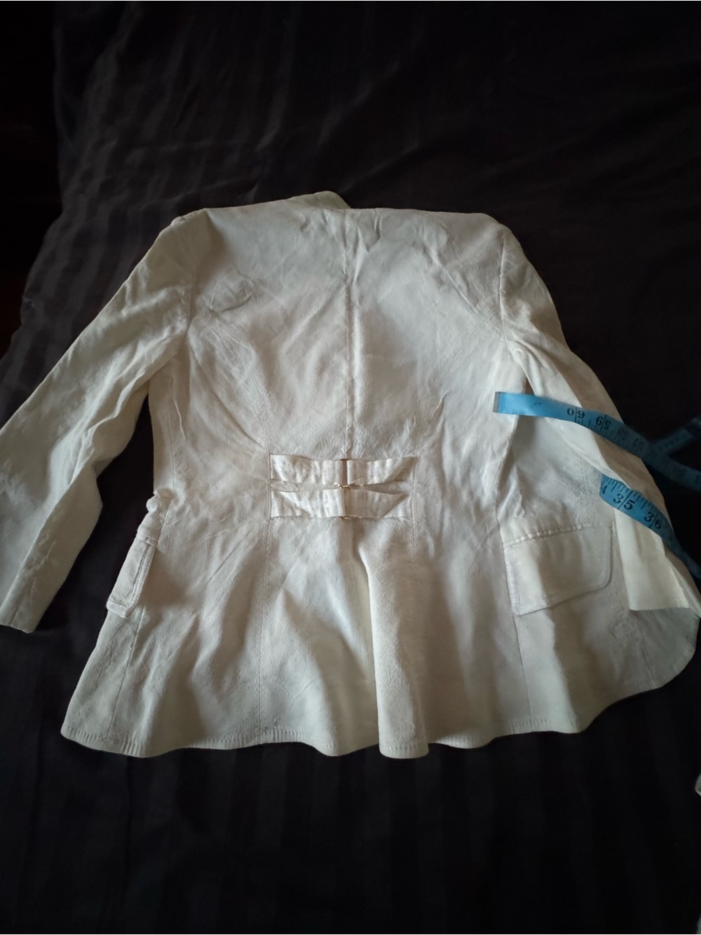 bebe Cream Ruffle-Trim Single-Button Blazer - Picture 2 of 8